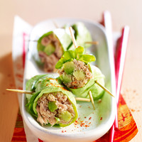 Rouleaux de laitue thon-avocat